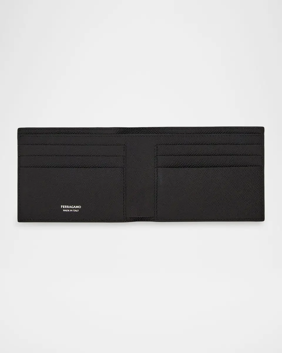 Ferragamo Men's Micro Gancio Leather Bifold Wallet | Thumbnail 3 Ferragamo Men's Micro Gancio Leather Bifold Wallet | Thumbnail 3