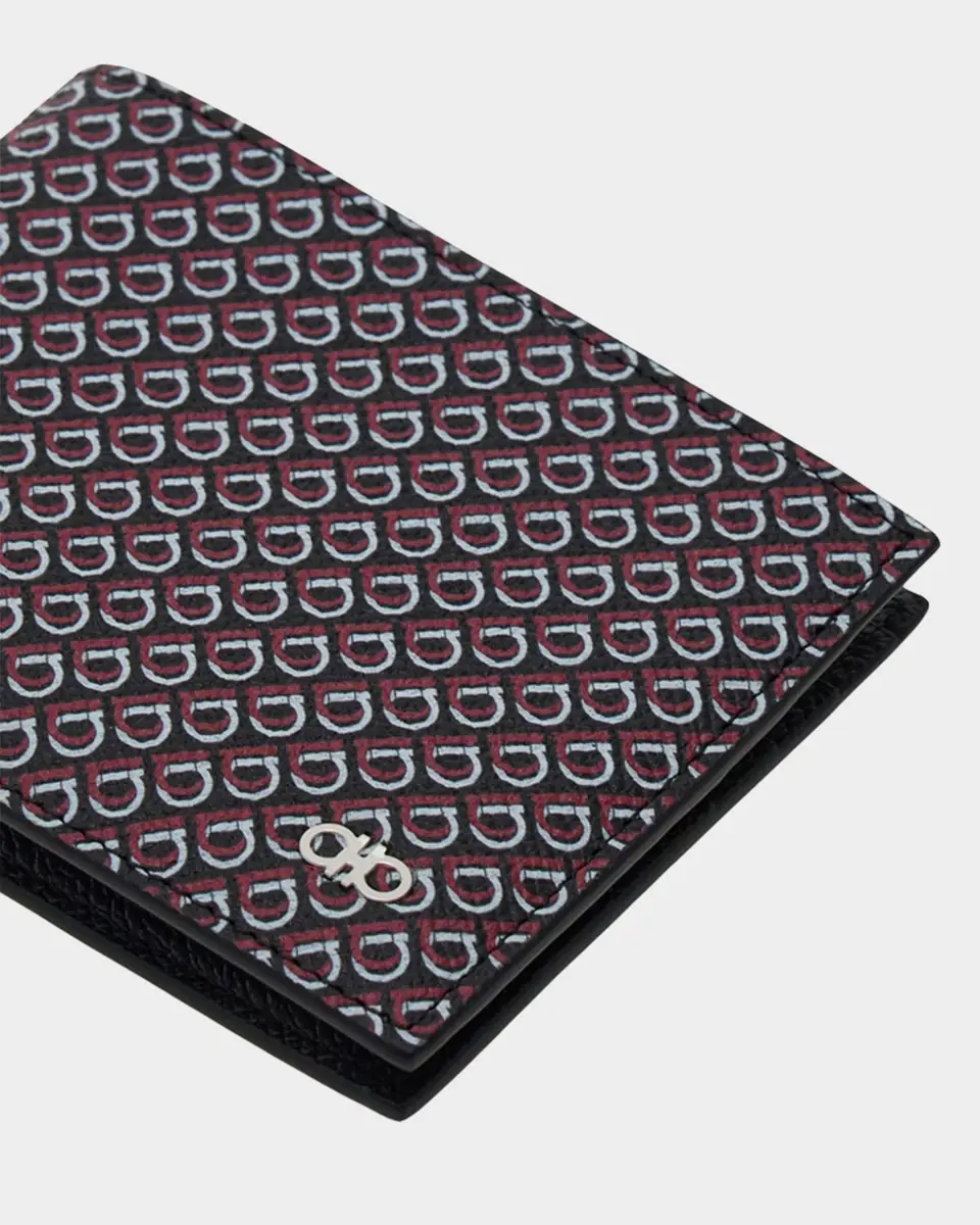 Ferragamo Men's Micro Gancio Leather Bifold Wallet | Thumbnail 4 Ferragamo Men's Micro Gancio Leather Bifold Wallet | Thumbnail 4