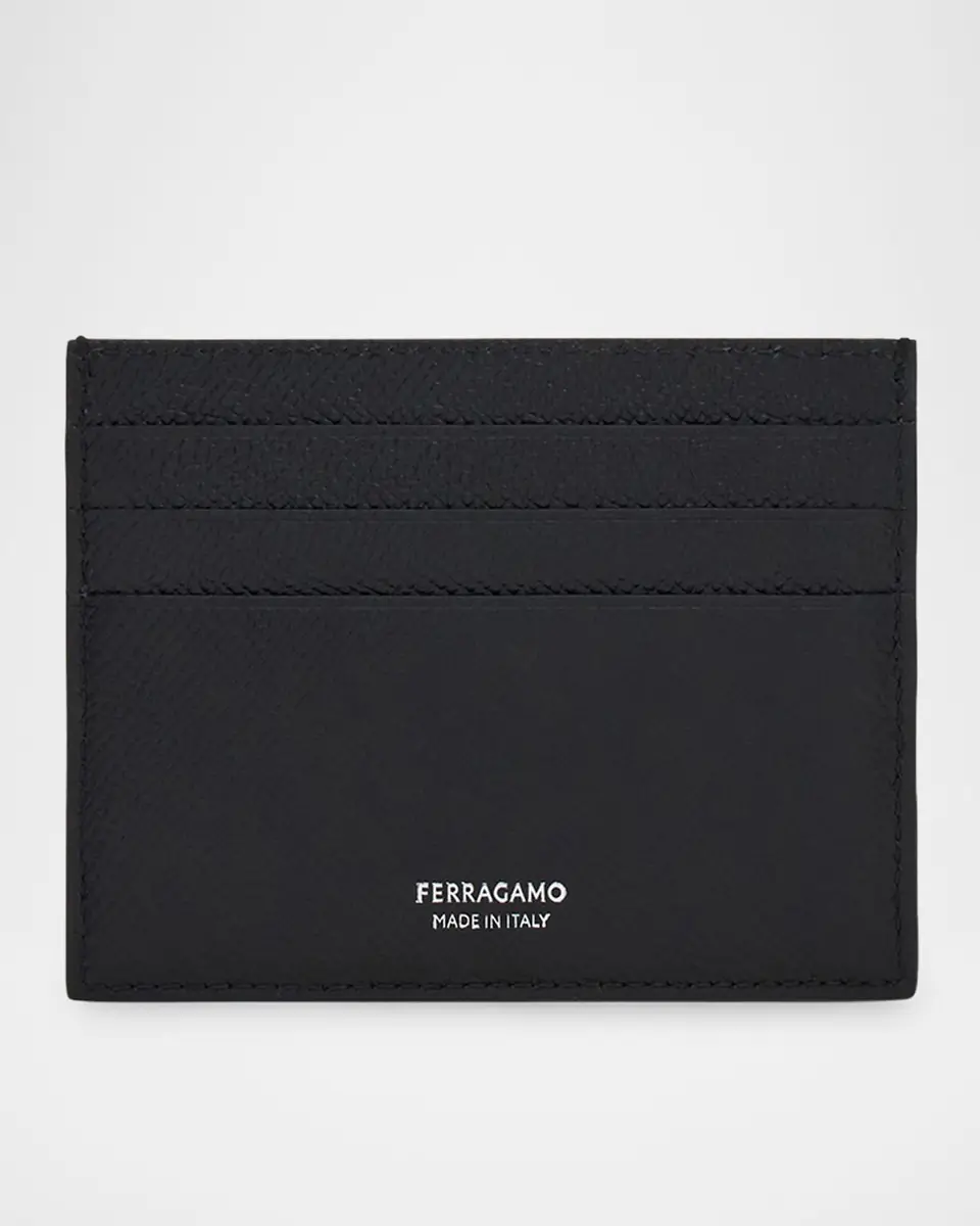 Ferragamo Men's Micro Gancini Printed Leather Card Holder | Thumbnail 3 Ferragamo Men's Micro Gancini Printed Leather Card Holder | Thumbnail 3