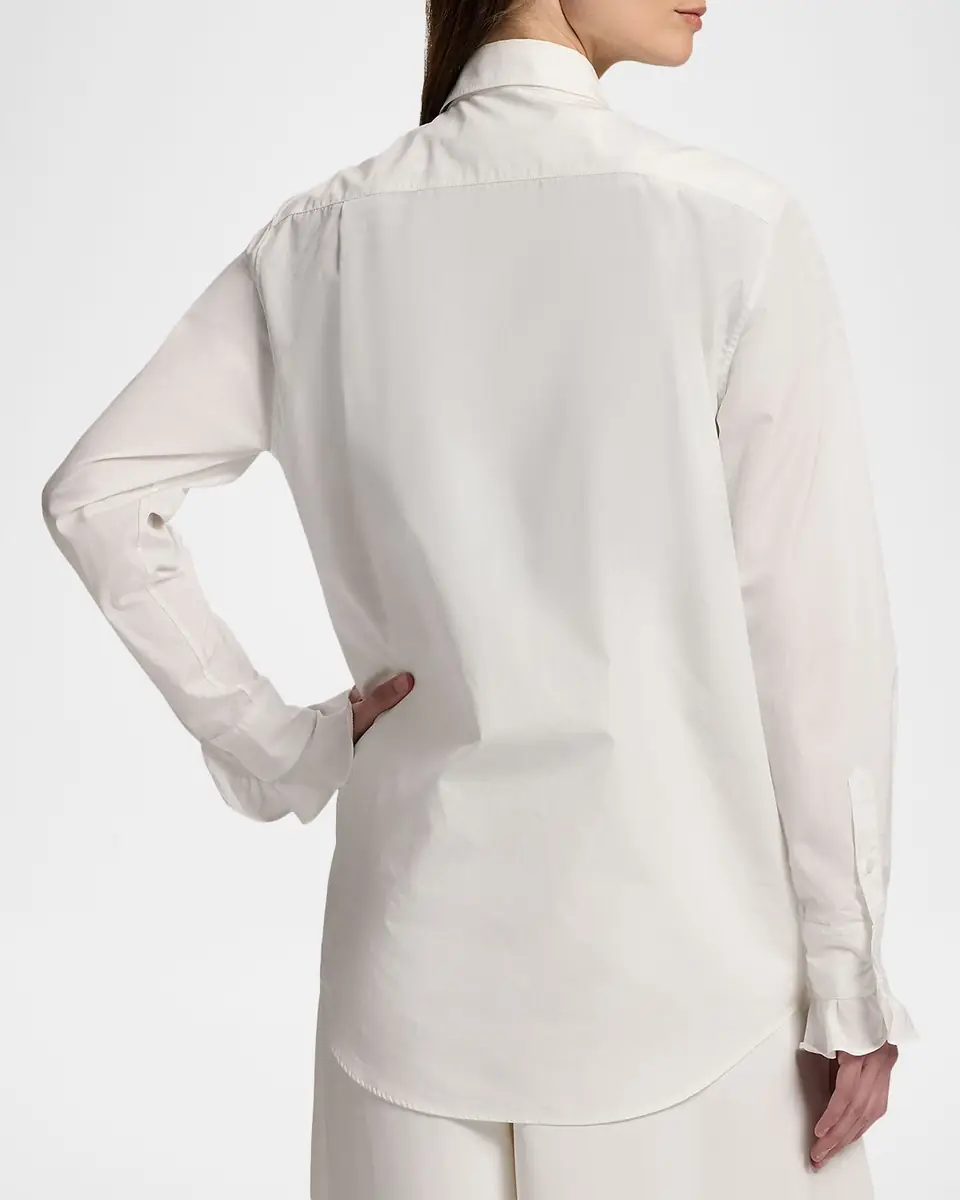 Ralph Lauren Collection Addison Ruffle-Trim Broadcloth Shirt | Thumbnail 2 Ralph Lauren Collection Addison Ruffle-Trim Broadcloth Shirt | Thumbnail 2
