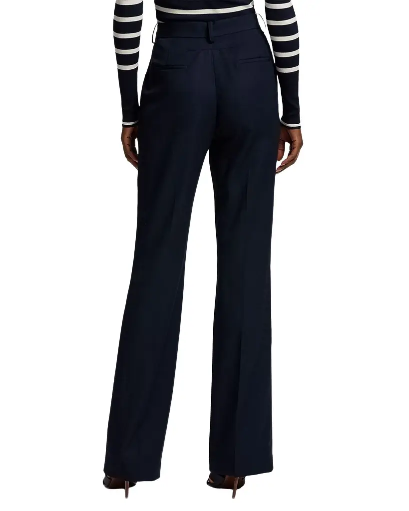 Mid-Rise Wool Bootcut-Leg Trousers