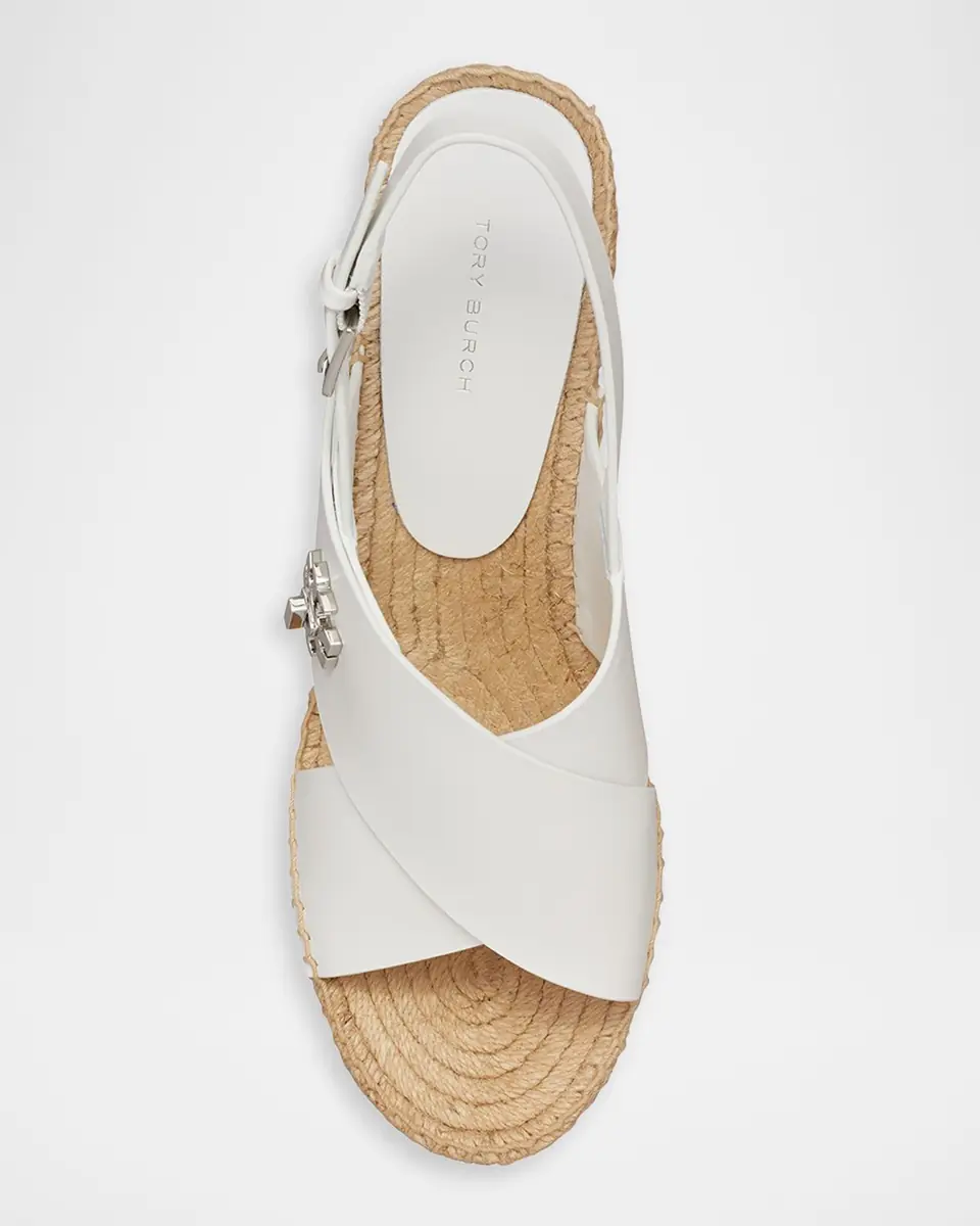 Tory Burch Turnlock Leather Slingback Espadrille Wedge Sandals | Thumbnail 3 Tory Burch Turnlock Leather Slingback Espadrille Wedge Sandals | Thumbnail 3