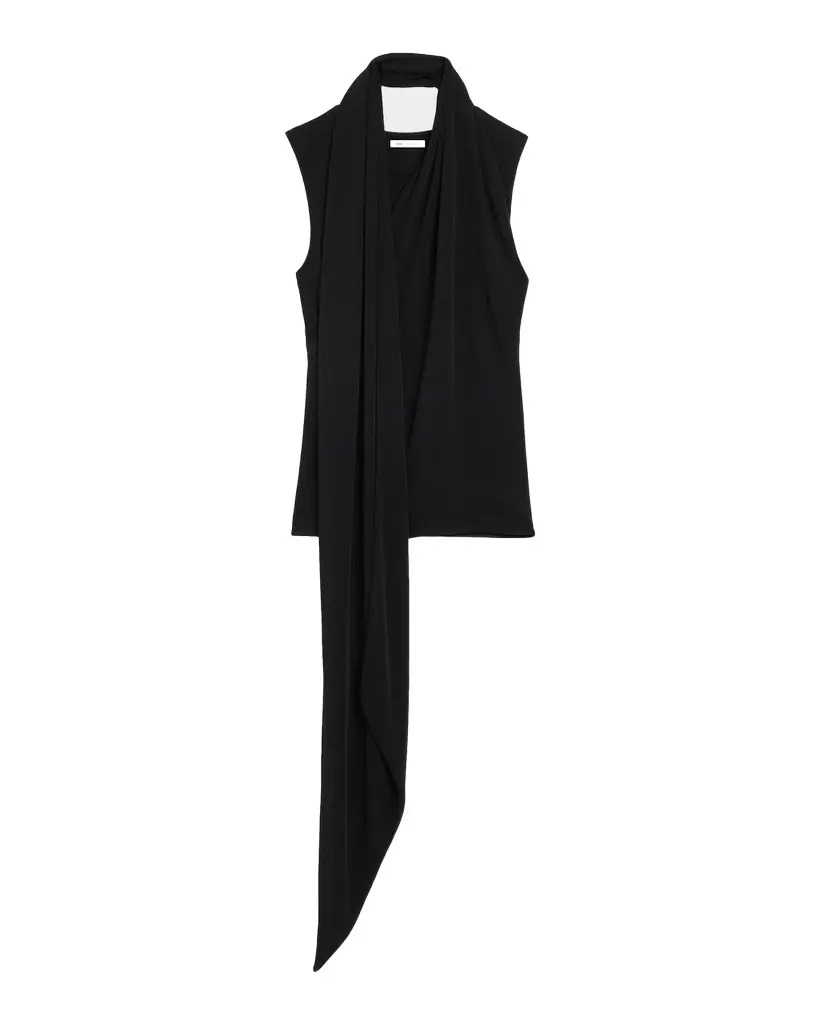 Ami Paris Sleeveless Scarf-Neck Lavaliere Top | Image 1 Ami Paris Sleeveless Scarf-Neck Lavaliere Top | Image 1