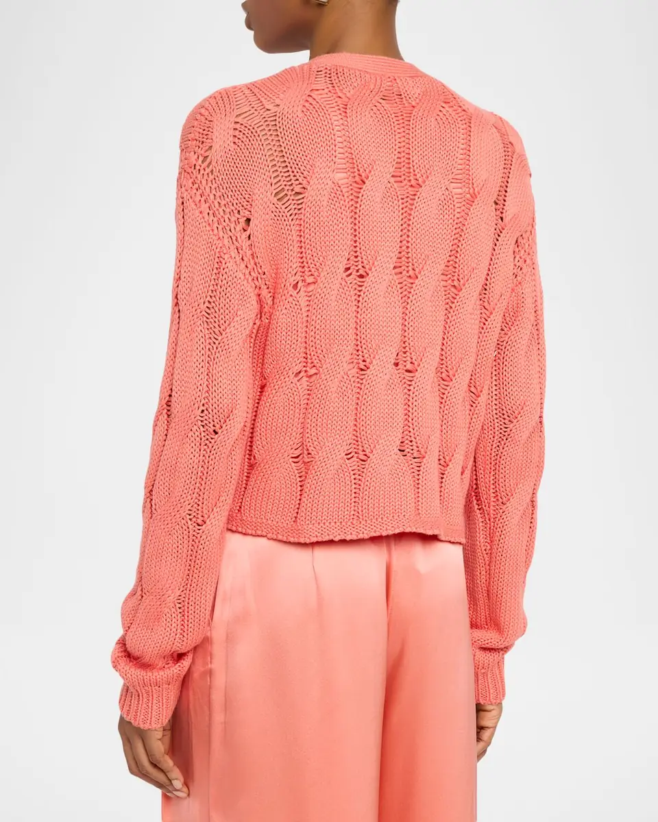 Sablyn Jolie Cropped Cable-Knit Cashmere Cardigan | Thumbnail 3 Sablyn Jolie Cropped Cable-Knit Cashmere Cardigan | Thumbnail 3