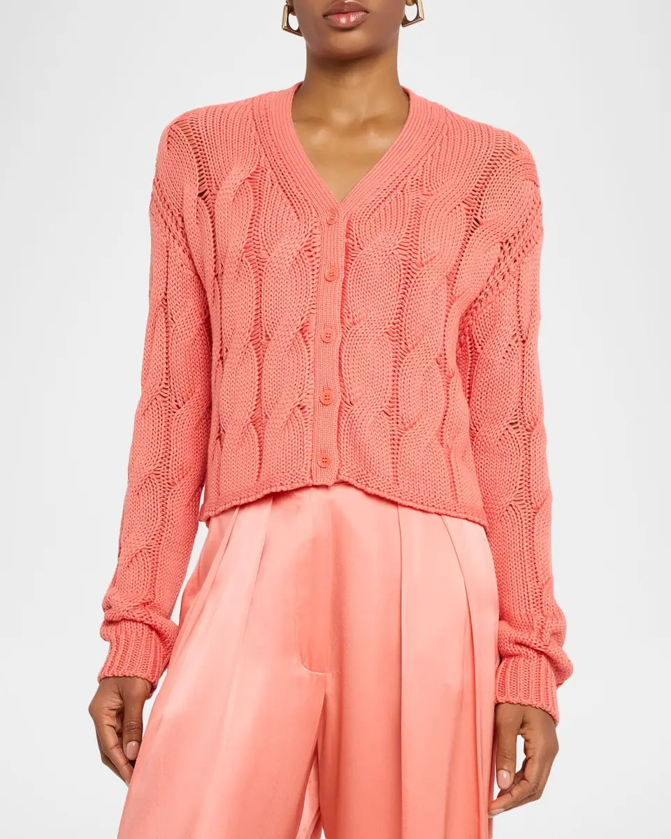 Sablyn Jolie Cropped Cable-Knit Cashmere Cardigan | Thumbnail 4 Sablyn Jolie Cropped Cable-Knit Cashmere Cardigan | Thumbnail 4