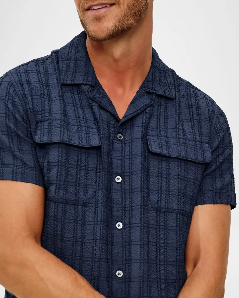 Rails Men's Short-Sleeve Rook Shirt in Navy | Thumbnail 5