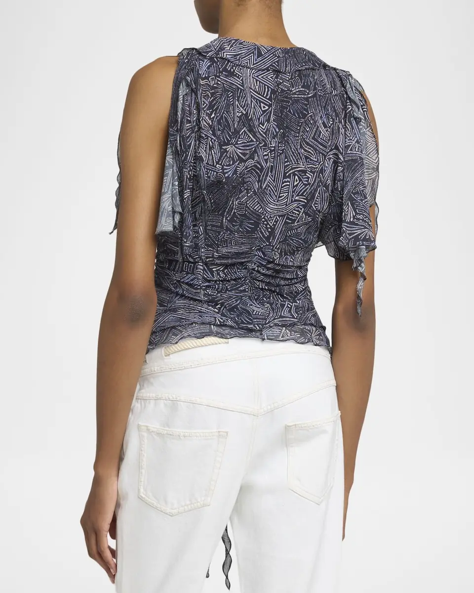 Isabel Marant Thanais Lace-Up Silk Top | Thumbnail 2