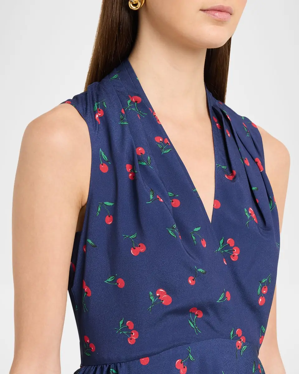 Shoshanna Thorton Cherry-Print Crepe De Chine Midi Dress | Thumbnail 5 Shoshanna Thorton Cherry-Print Crepe De Chine Midi Dress | Thumbnail 5