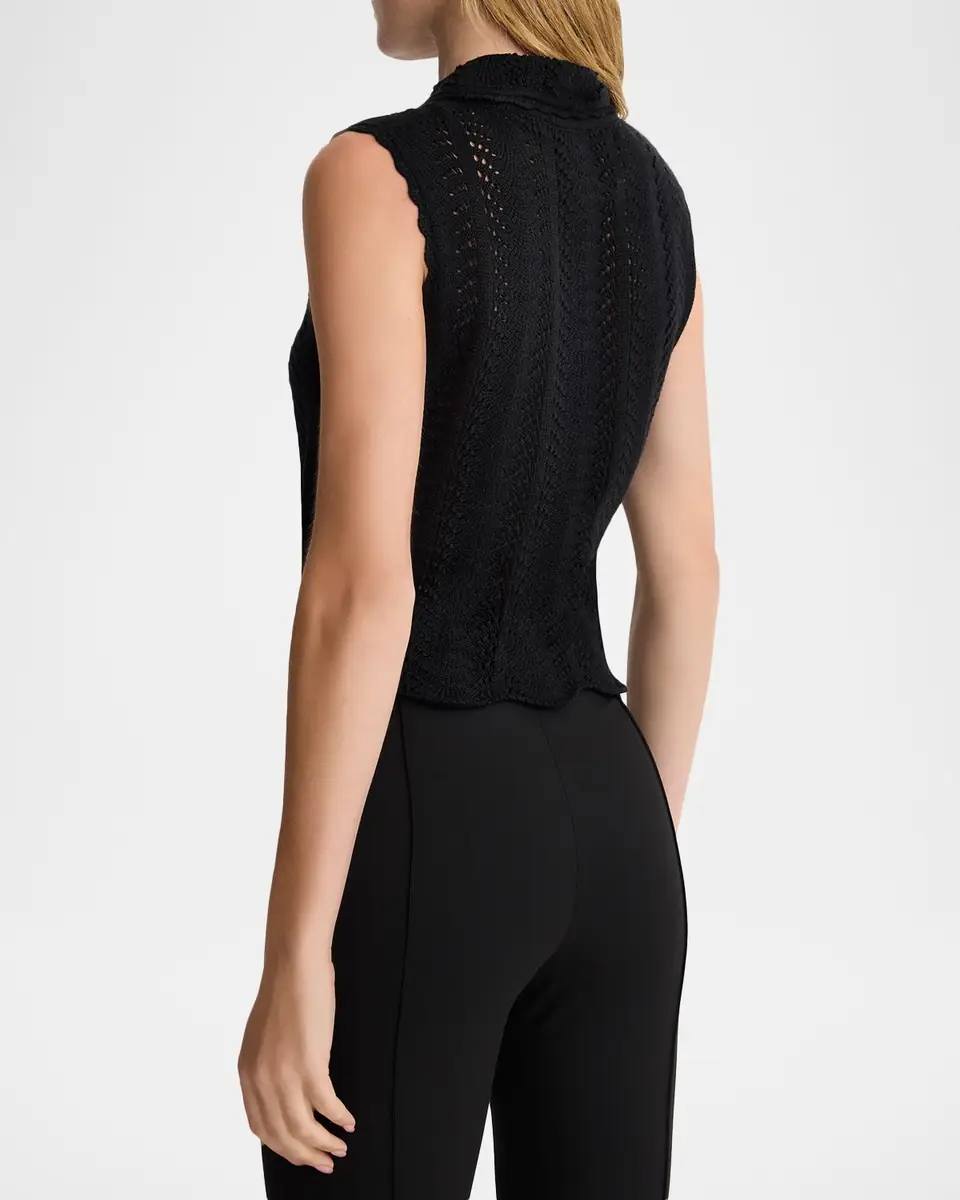 Smythe Club Collar Crochet Sleeveless Sweater | Thumbnail 2 Smythe Club Collar Crochet Sleeveless Sweater | Thumbnail 2
