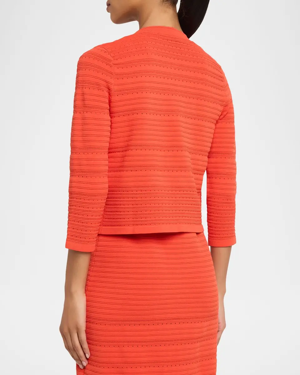 Elie Tahari The Alessandra Pointelle Rib Knit Cardigan | Thumbnail 3 Elie Tahari The Alessandra Pointelle Rib Knit Cardigan | Thumbnail 3
