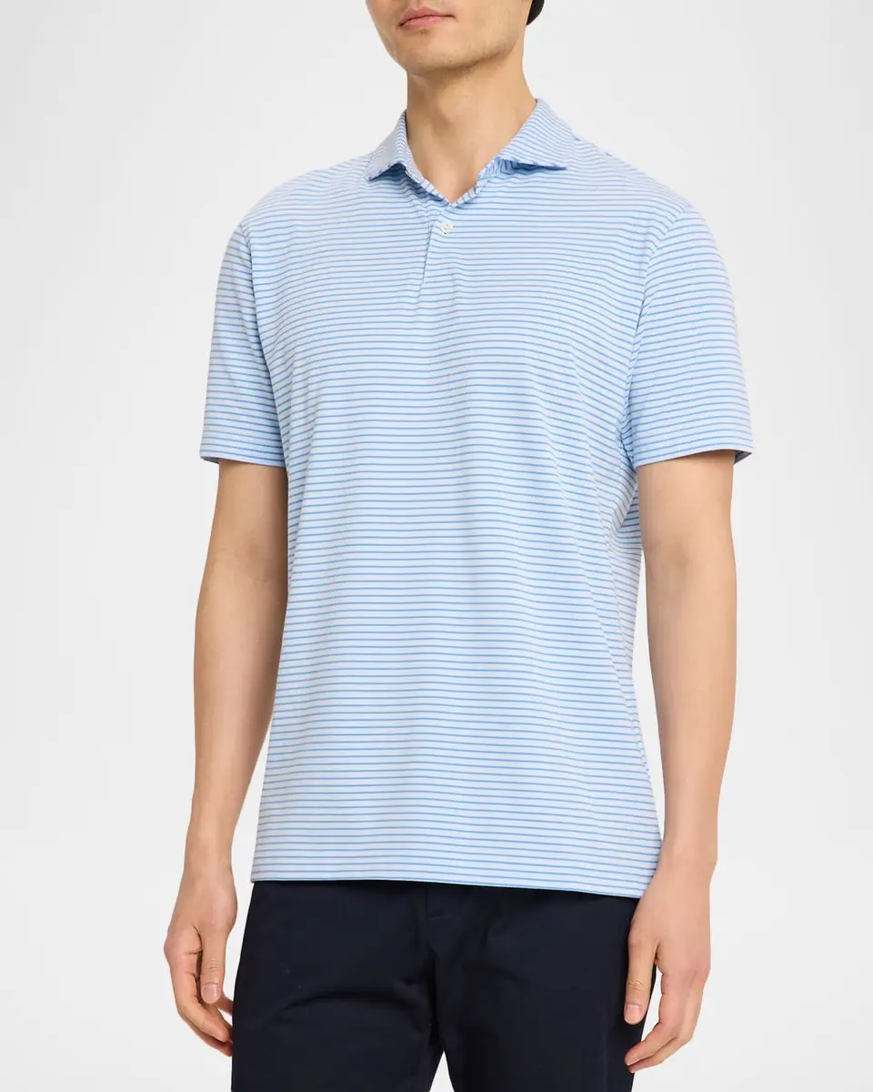 Peter Millar Men's Crown Crafted Albatross Stripe Pique Polo Shirt | Thumbnail 4 Peter Millar Men's Crown Crafted Albatross Stripe Pique Polo Shirt | Thumbnail 4