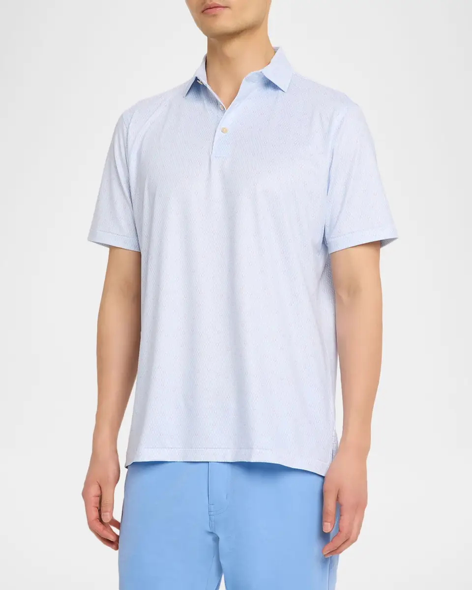 Peter Millar Men's Geo Skull Performance Jersey Polo Shirt | Thumbnail 4 Peter Millar Men's Geo Skull Performance Jersey Polo Shirt | Thumbnail 4