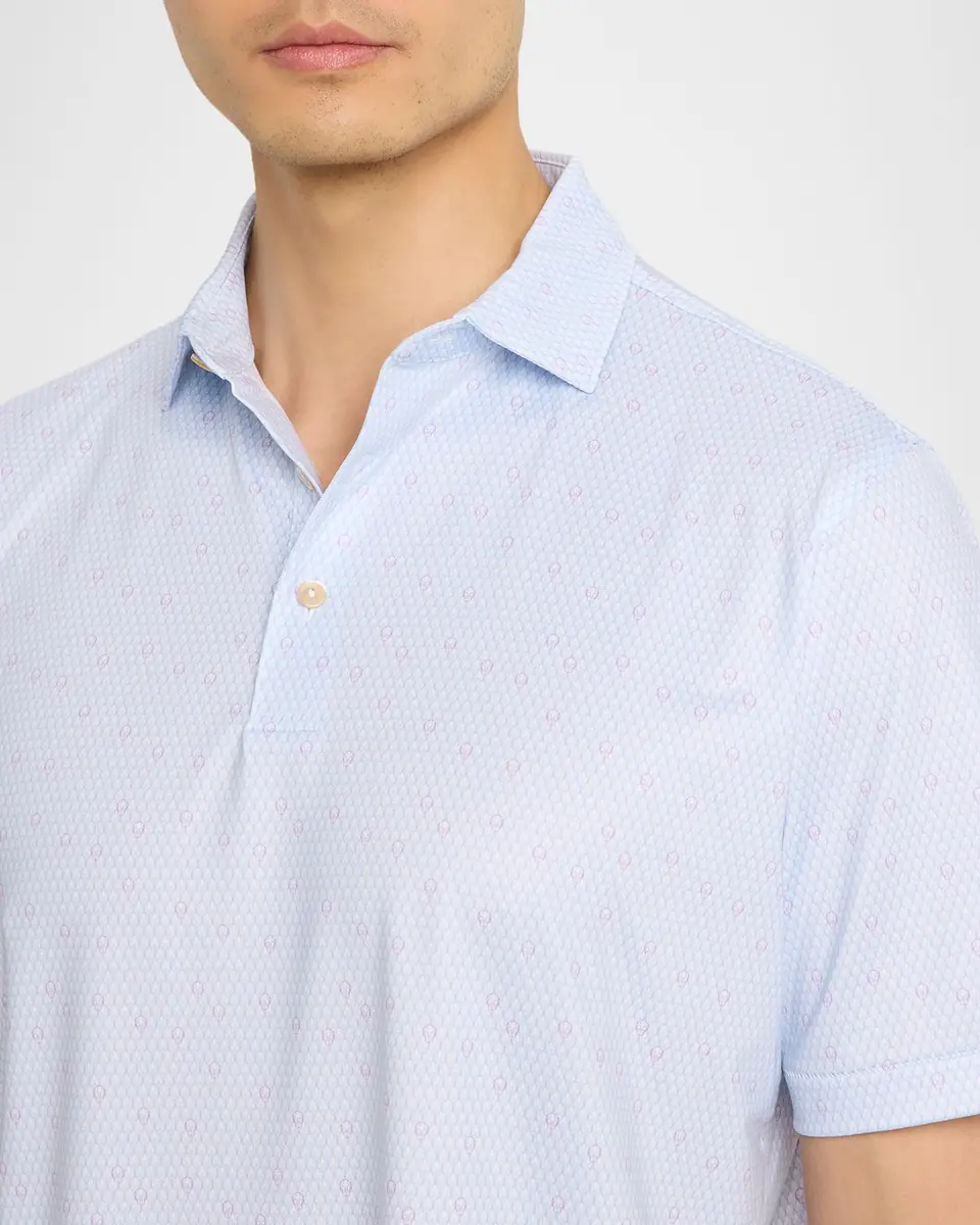 Peter Millar Men's Geo Skull Performance Jersey Polo Shirt | Thumbnail 5 Peter Millar Men's Geo Skull Performance Jersey Polo Shirt | Thumbnail 5