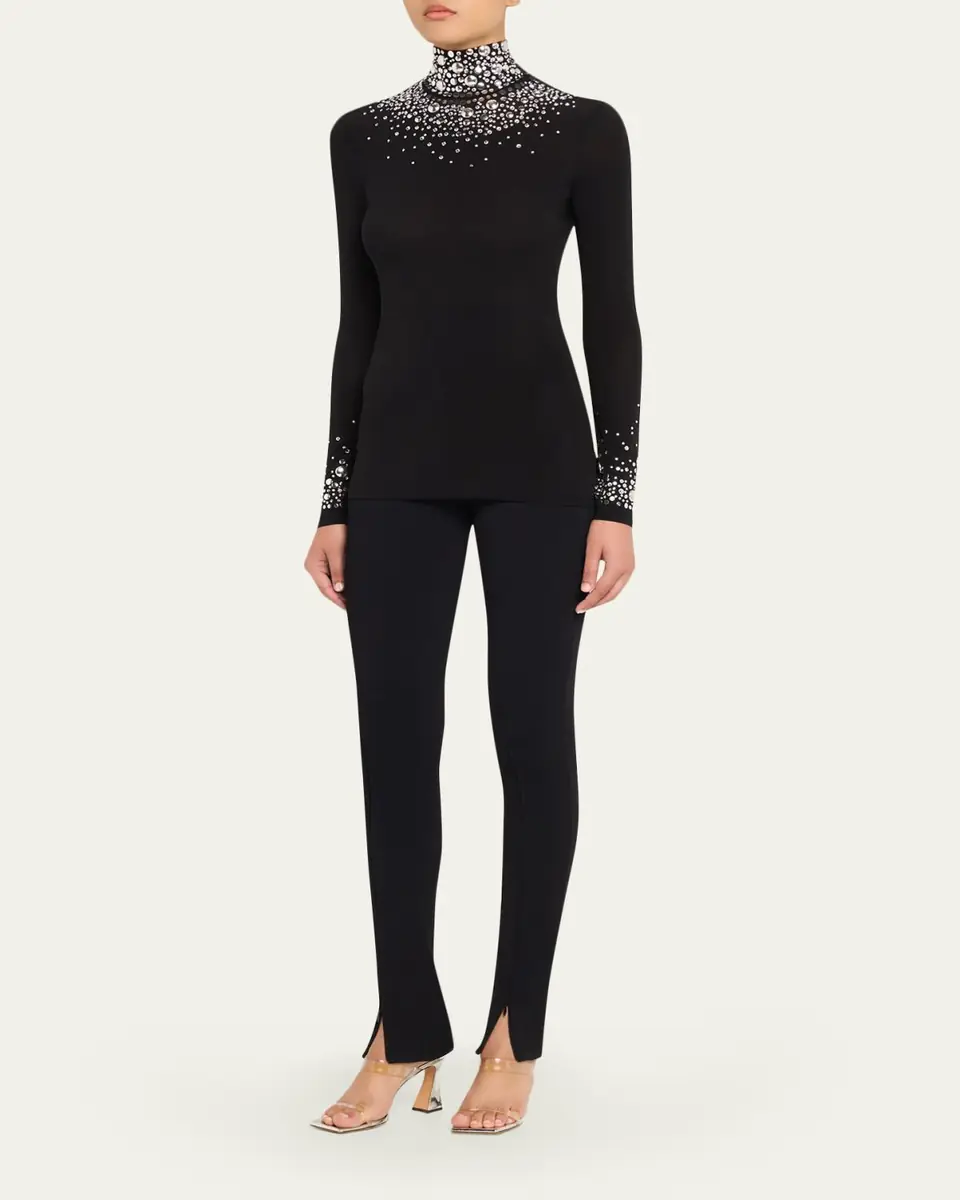 Rabanne Degrade Studded Turtleneck Long-Sleeve Top | Thumbnail 6