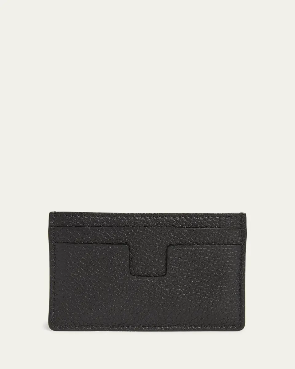 TOM FORD Men's T-Line Grained Leather Card Holder | Thumbnail 4 TOM FORD Men's T-Line Grained Leather Card Holder | Thumbnail 4