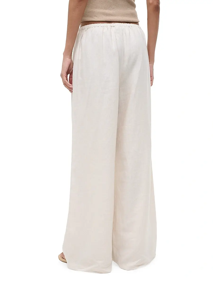 Staud Women's Mateo Linen Wide-Leg Drawstring Pants | Thumbnail 5 Staud Women's Mateo Linen Wide-Leg Drawstring Pants | Thumbnail 5