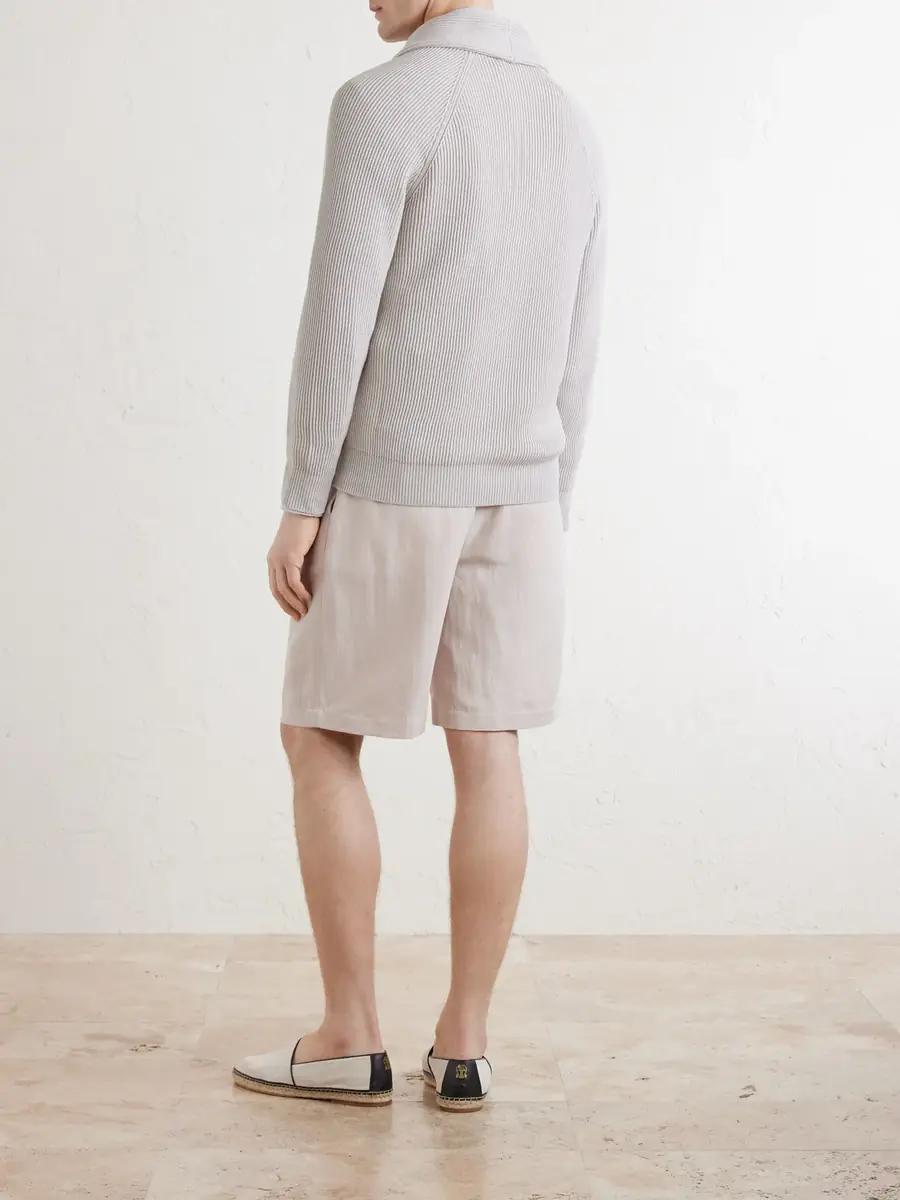 Brunello Cucinelli Shawl-Collar Ribbed Cotton Cardigan - Men | Thumbnail 4 Brunello Cucinelli Shawl-Collar Ribbed Cotton Cardigan - Men | Thumbnail 4