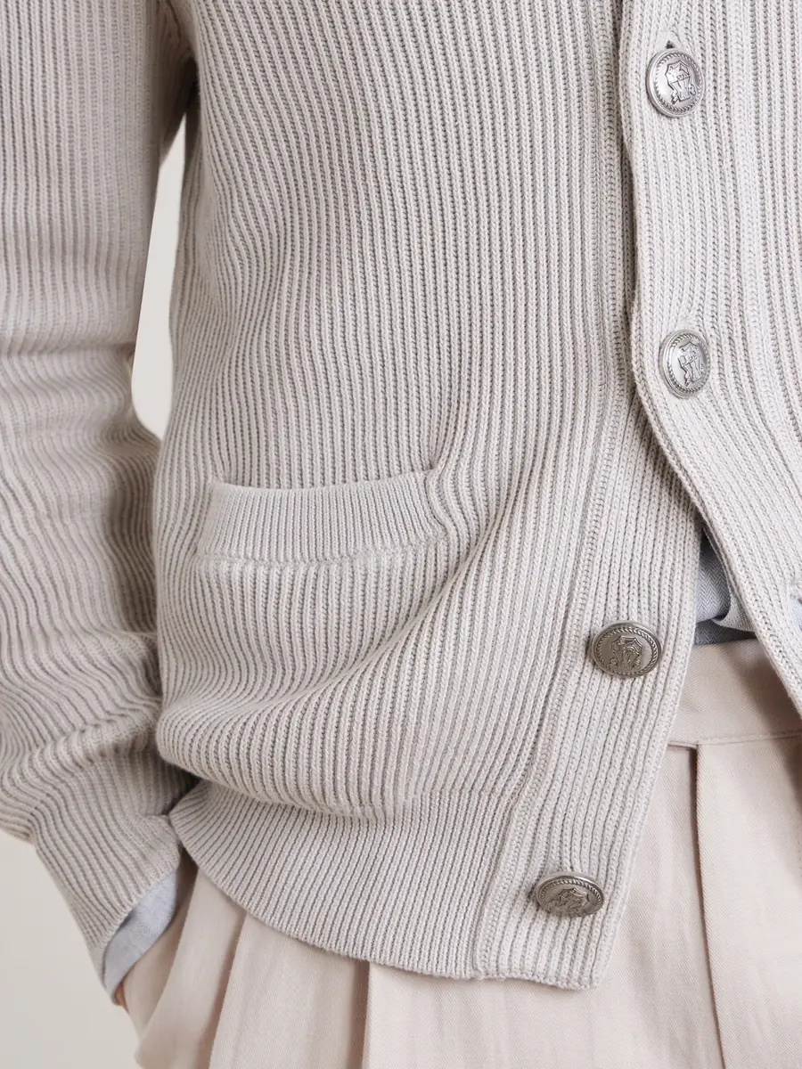 Brunello Cucinelli Shawl-Collar Ribbed Cotton Cardigan - Men | Thumbnail 5 Brunello Cucinelli Shawl-Collar Ribbed Cotton Cardigan - Men | Thumbnail 5