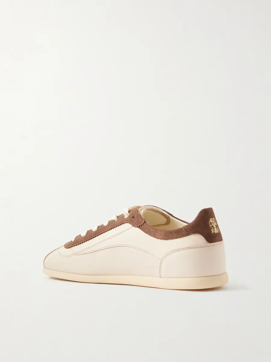 Brunello Cucinelli Suede-Trimmed Leather Sneakers - Men | Thumbnail 4 Brunello Cucinelli Suede-Trimmed Leather Sneakers - Men | Thumbnail 4