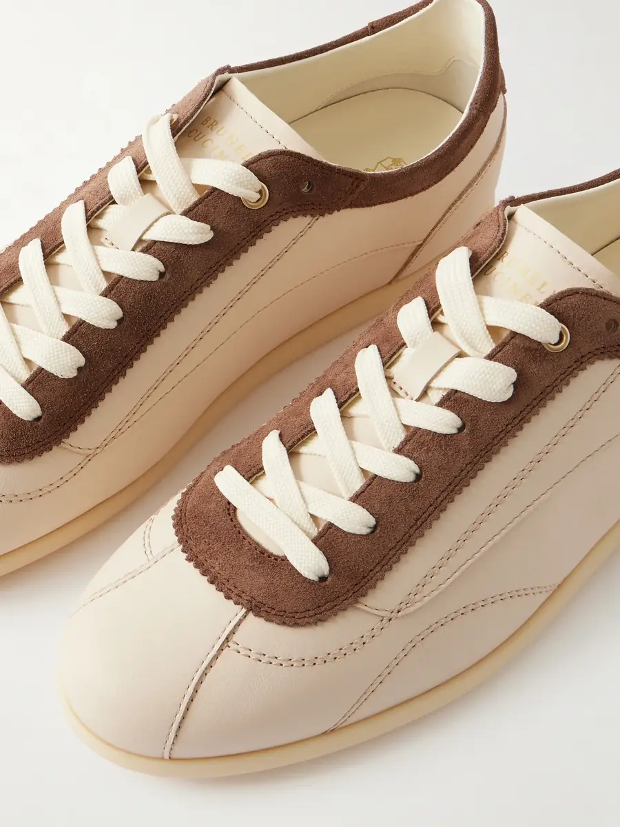 Brunello Cucinelli Suede-Trimmed Leather Sneakers - Men | Thumbnail 5 Brunello Cucinelli Suede-Trimmed Leather Sneakers - Men | Thumbnail 5