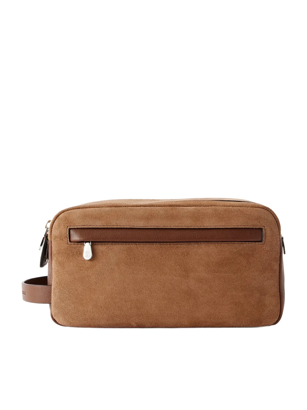 Leather-Trimmed Suede Wash Bag - Men Leather-Trimmed Suede Wash Bag - Men
