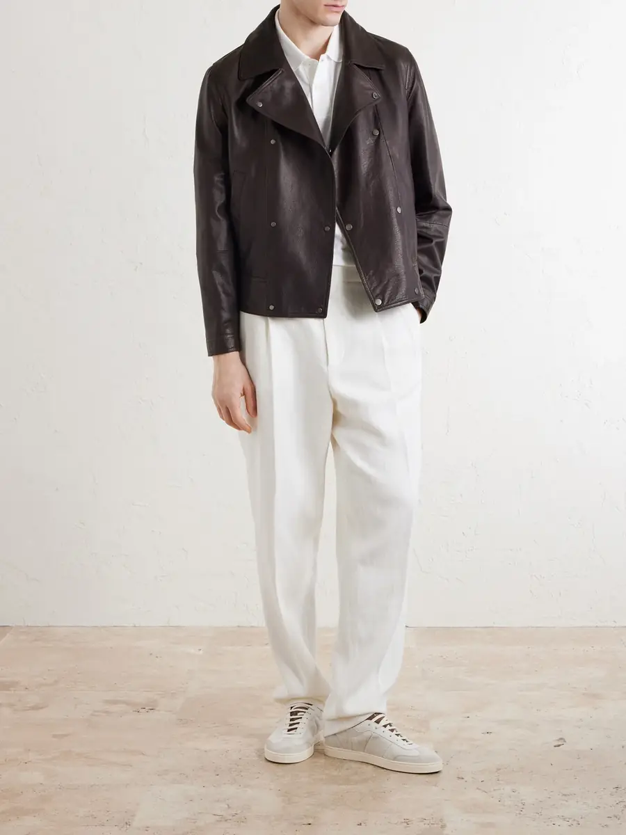 Brunello Cucinelli Leather Jacket - Men | Thumbnail 2 Brunello Cucinelli Leather Jacket - Men | Thumbnail 2