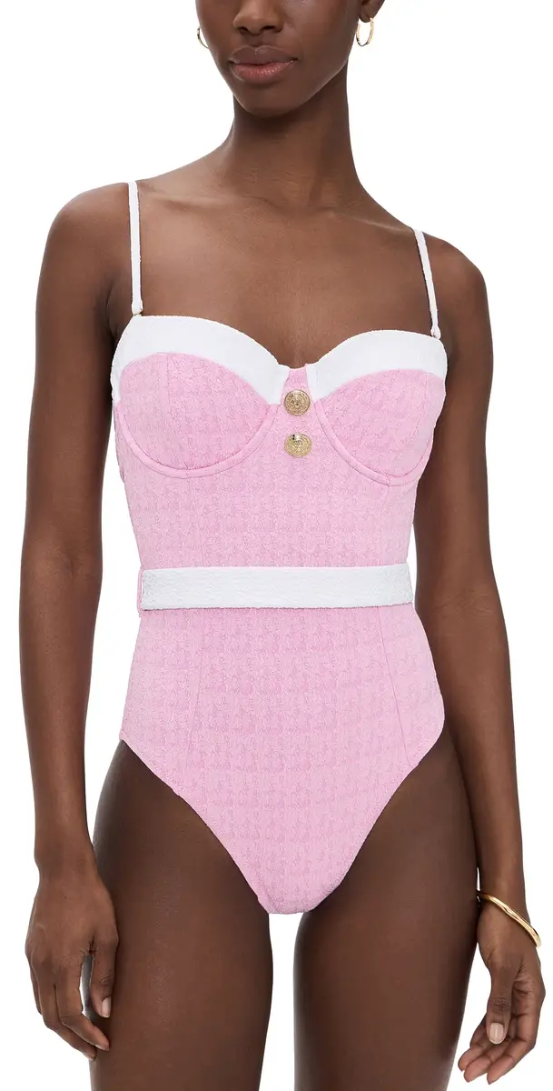 L'AGENCE Amie Colorblock Chic One Piece Swim Suit Blush | Image 1 L'AGENCE Amie Colorblock Chic One Piece Swim Suit Blush | Image 1