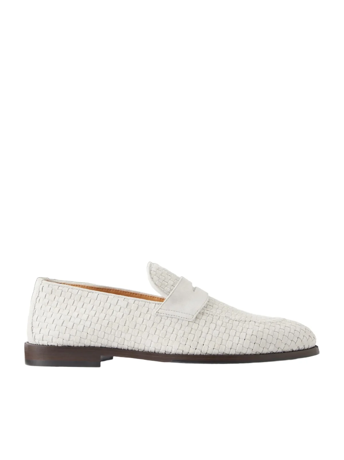Woven Suede Penny Loafers - Men Woven Suede Penny Loafers - Men