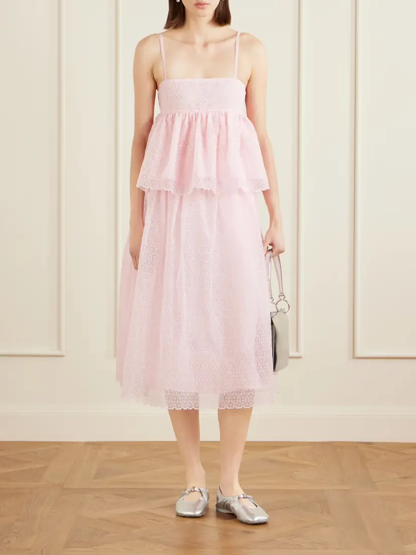 Cecilie Bahnsen Embroidered Cotton-blend Top | Thumbnail 2 Cecilie Bahnsen Embroidered Cotton-blend Top | Thumbnail 2