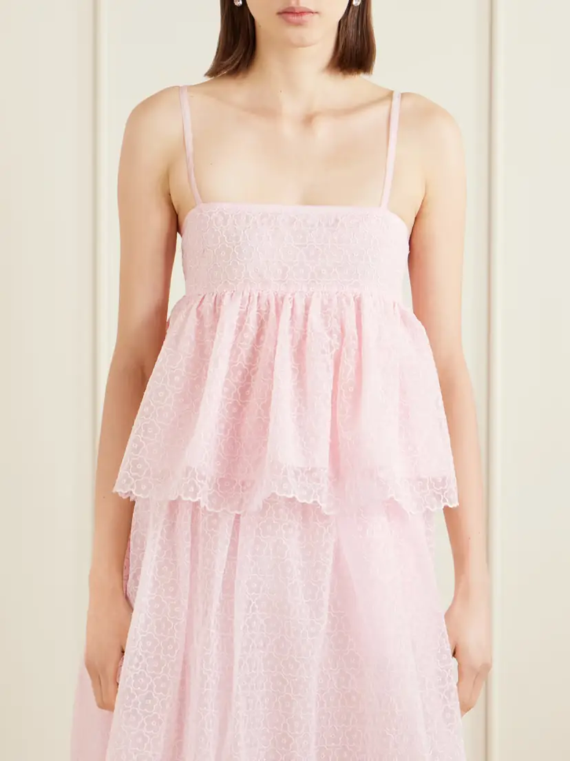 Cecilie Bahnsen Embroidered Cotton-blend Top | Thumbnail 3 Cecilie Bahnsen Embroidered Cotton-blend Top | Thumbnail 3