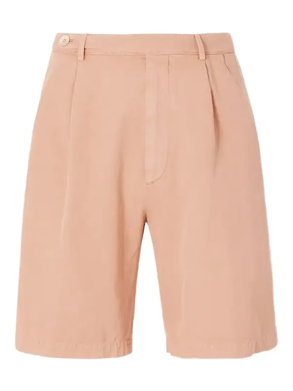 Brunello Cucinelli Straight-Leg Pleated Cotton Shorts - Men