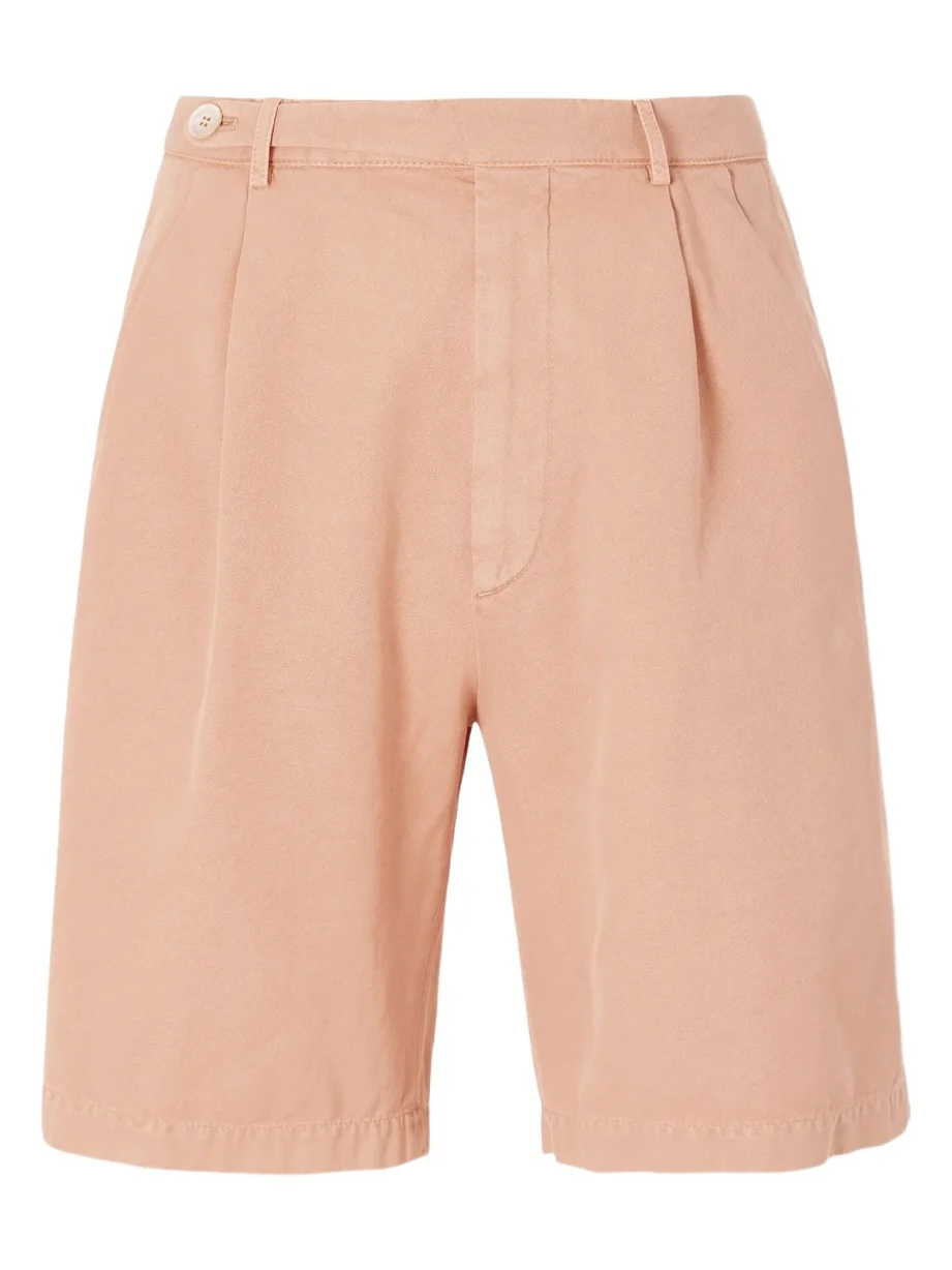 Straight-Leg Pleated Cotton Shorts - Men Straight-Leg Pleated Cotton Shorts - Men