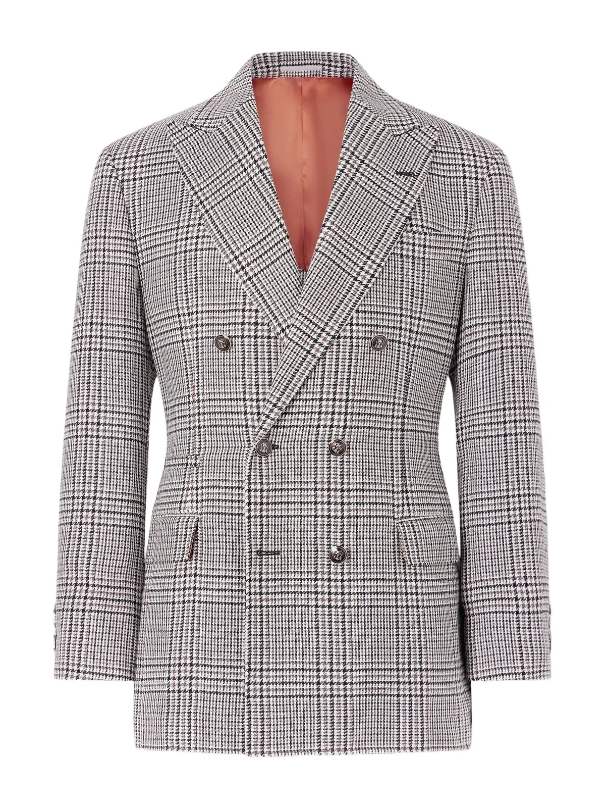 Prince of Wales Checked Linen, Silk and Wool-Blend Tweed Blazer - Men