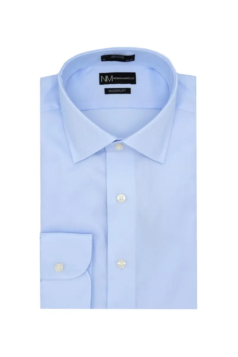 Neiman Marcus Men's Modern-Fit Royal Oxford Dress Shirt | Thumbnail 3 Neiman Marcus Men's Modern-Fit Royal Oxford Dress Shirt | Thumbnail 3
