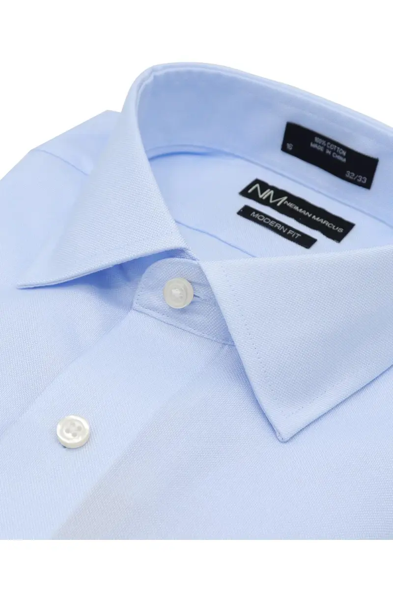 Neiman Marcus Men's Modern-Fit Royal Oxford Dress Shirt | Thumbnail 4 Neiman Marcus Men's Modern-Fit Royal Oxford Dress Shirt | Thumbnail 4