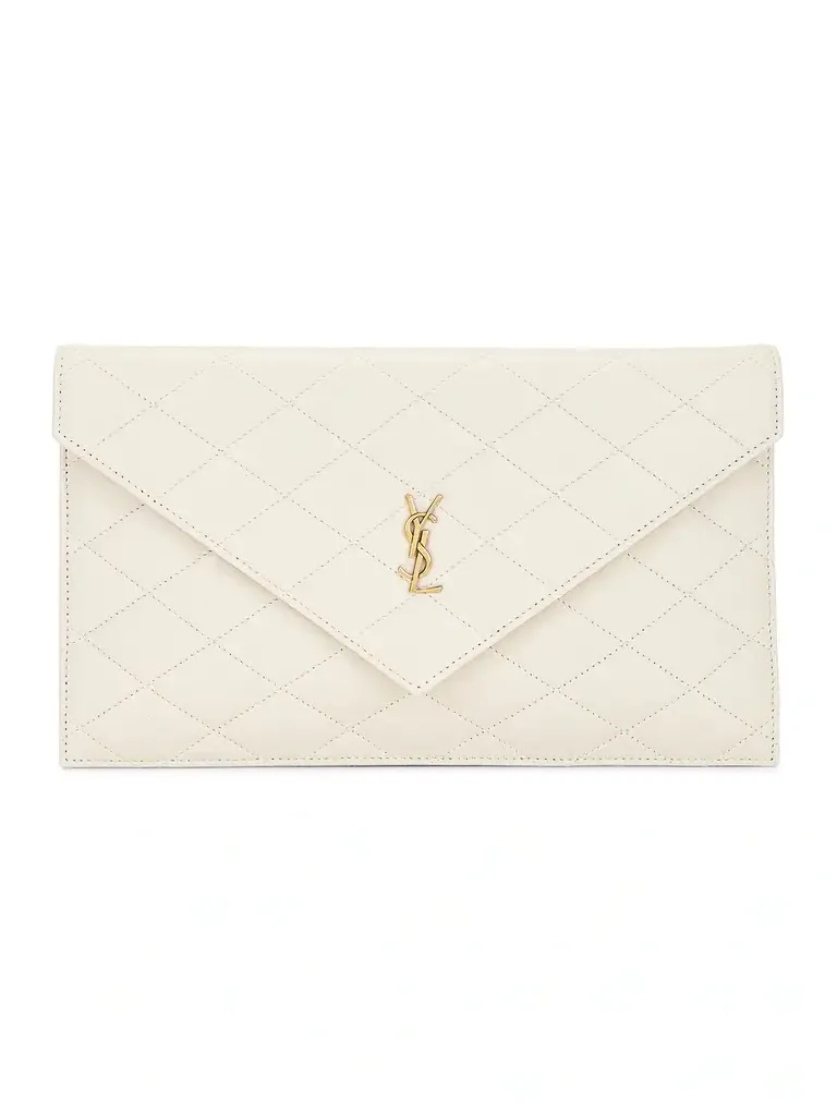 Agneau Plume Matelasse Pouch