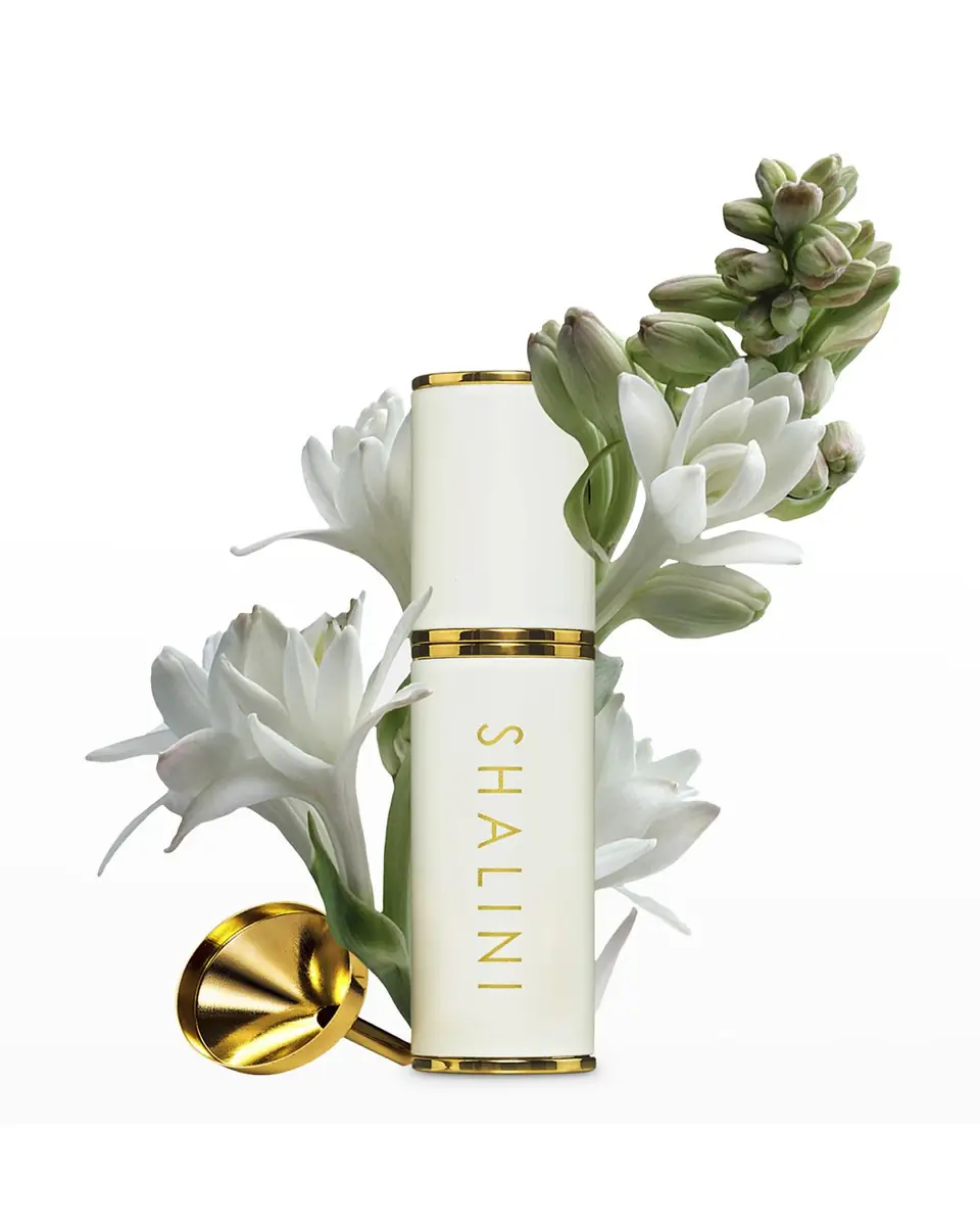 Shalini Parfum White Lacquer and Gold Plated Travel Spray, 0.4 oz./ 12.5 mL | Thumbnail 4