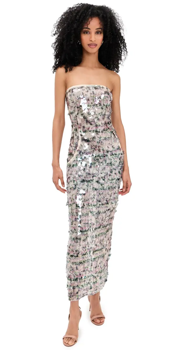 Paris Georgia Audrey Sequin Dress Pink/Green ulti | Image 1 Paris Georgia Audrey Sequin Dress Pink/Green ulti | Image 1