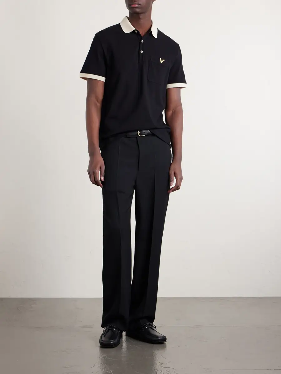 Valentino Garavani VGold Cotton-Piqué Polo Shirt - Men | Thumbnail 2