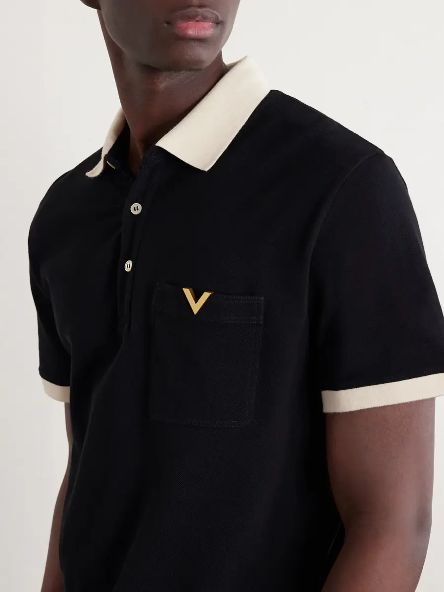 Valentino Garavani VGold Cotton-Piqué Polo Shirt - Men | Thumbnail 5