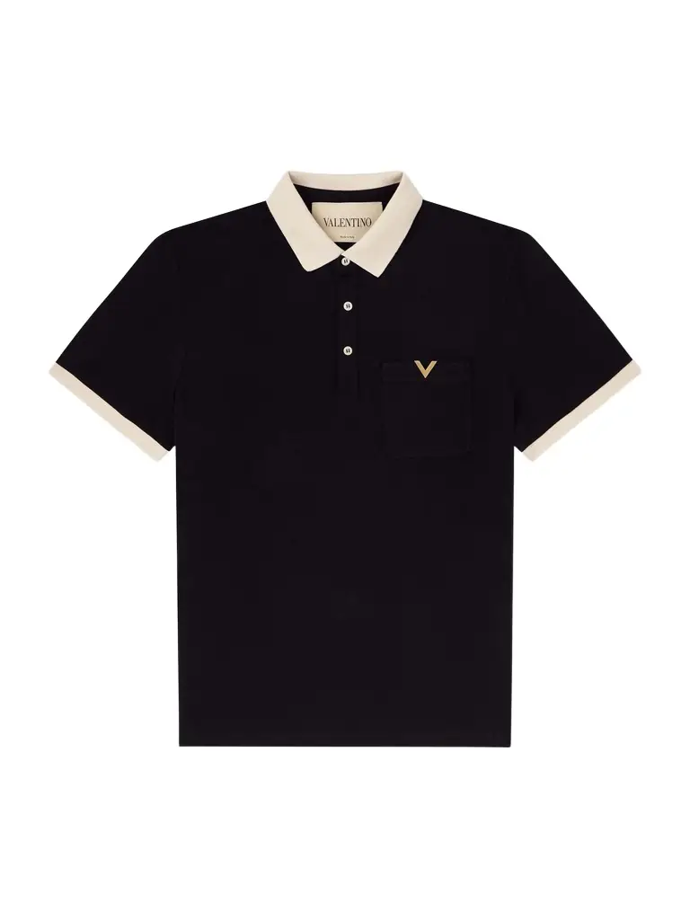 Valentino Garavani VGold Cotton-Piqué Polo Shirt - Men | Image 1 Valentino Garavani VGold Cotton-Piqué Polo Shirt - Men | Image 1