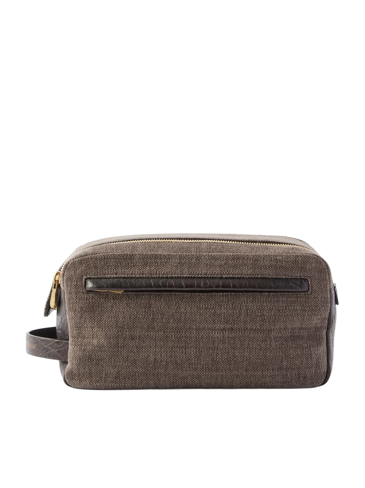 Leather-Trimmed Woven Wash Bag - Men Leather-Trimmed Woven Wash Bag - Men