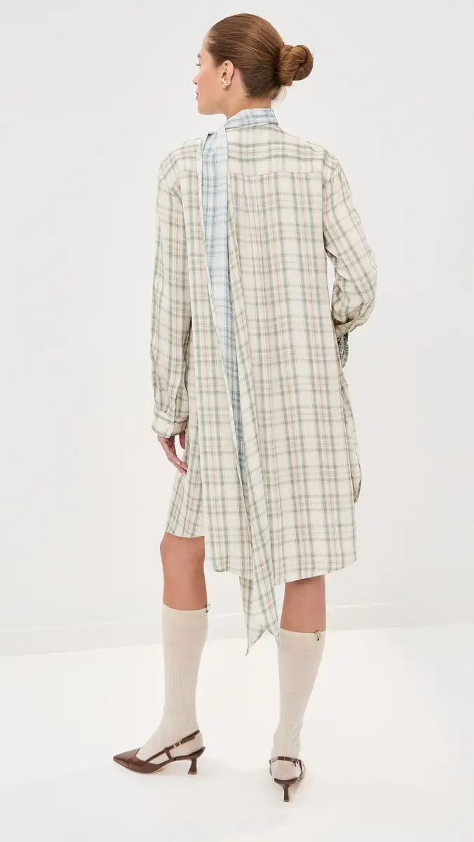 Acne Studios Check Tunic Dress Green/Blue | Thumbnail 3 Acne Studios Check Tunic Dress Green/Blue | Thumbnail 3
