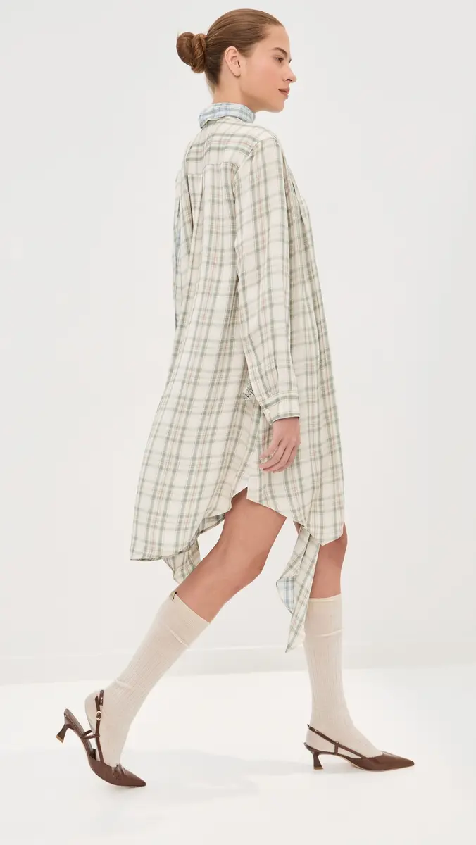 Acne Studios Check Tunic Dress Green/Blue | Thumbnail 4 Acne Studios Check Tunic Dress Green/Blue | Thumbnail 4