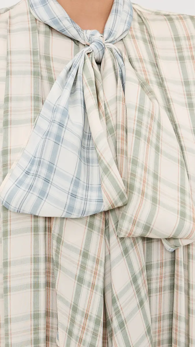 Acne Studios Check Tunic Dress Green/Blue | Thumbnail 6 Acne Studios Check Tunic Dress Green/Blue | Thumbnail 6