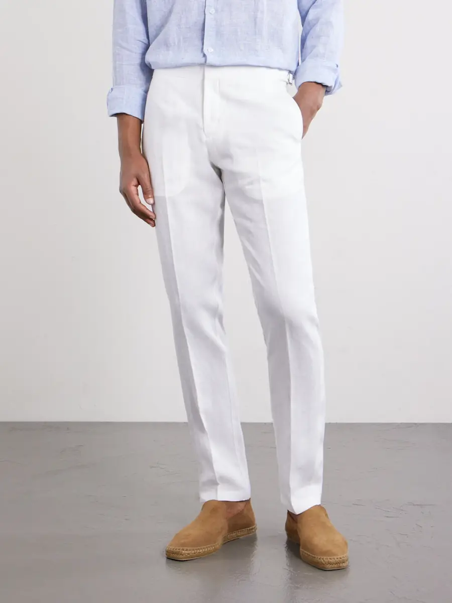 Orlebar Brown Griffon Straight-Leg Linen Trousers - Men | Thumbnail 3