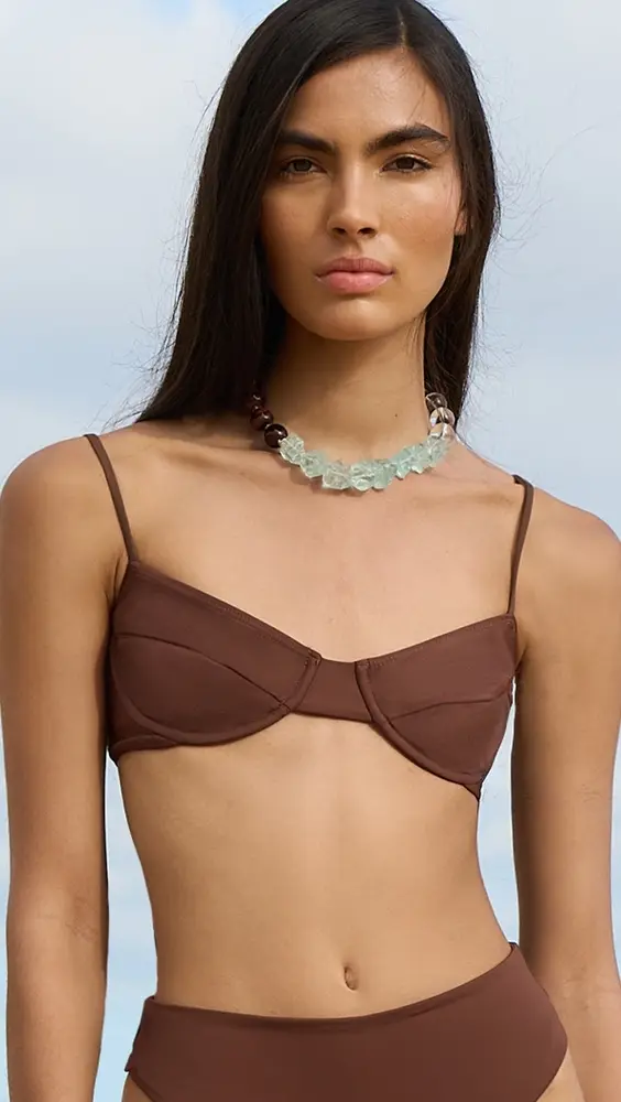 Riot Swim Jax Bikini Top Chocolate | Thumbnail 2