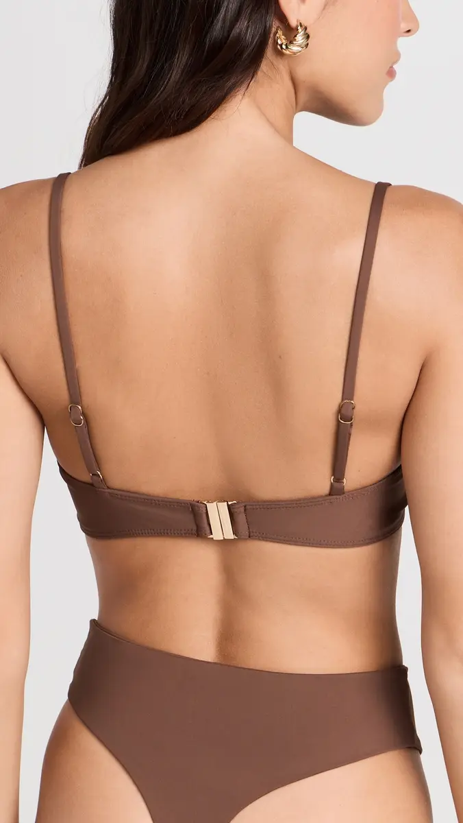 Riot Swim Jax Bikini Top Chocolate | Thumbnail 4