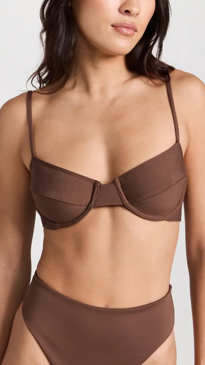 Riot Swim Jax Bikini Top Chocolate | Thumbnail 6
