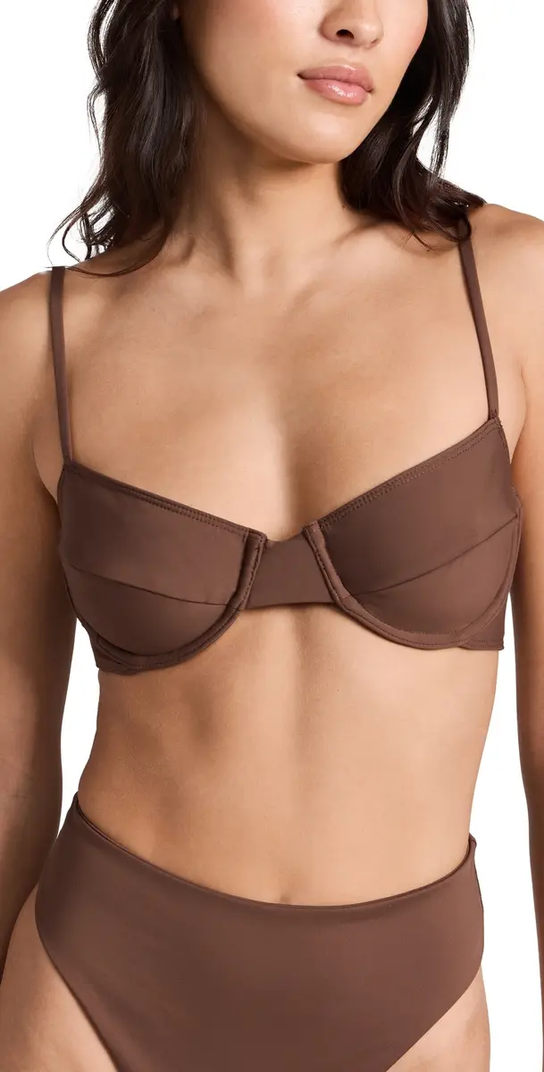 Riot Swim Jax Bikini Top Chocolate | Image 1 Riot Swim Jax Bikini Top Chocolate | Image 1